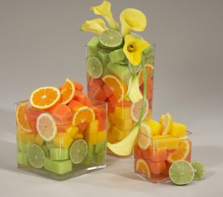 centerpiece using sliced lemons, limes and oranges