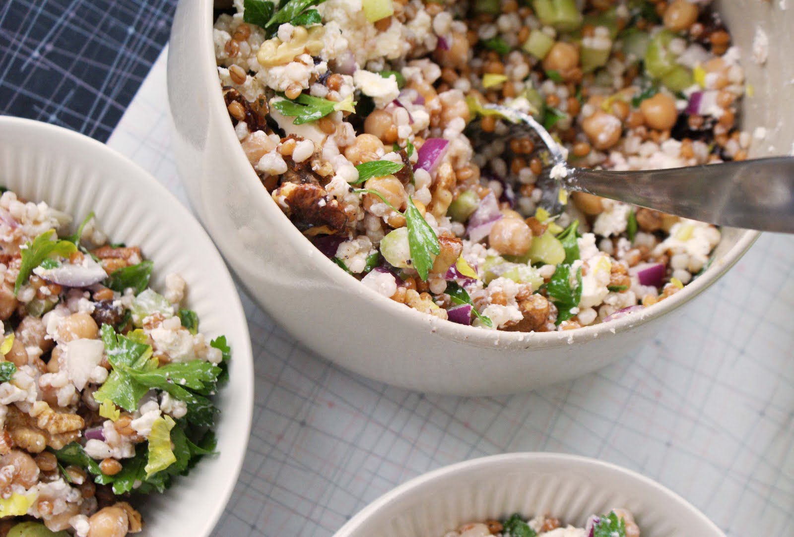 Barley & Wheat Berry Salad with Chickpeas and Feta Dinner With Julie