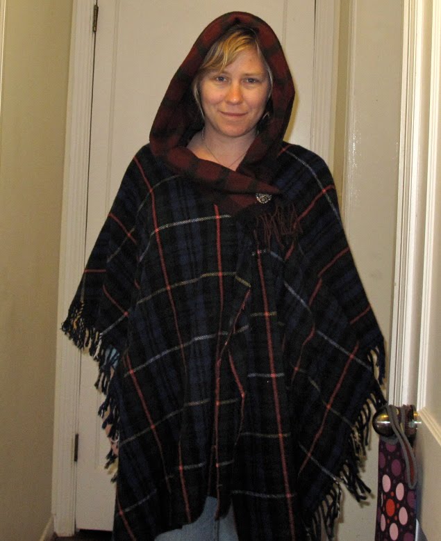 Resweater Tutorial Tuesday wool throw blanket to hooded poncho