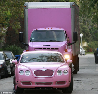 Matches Fashion Twitter on Driving Miss Barbie  Paris Hilton Matches Her Moving Van To Her