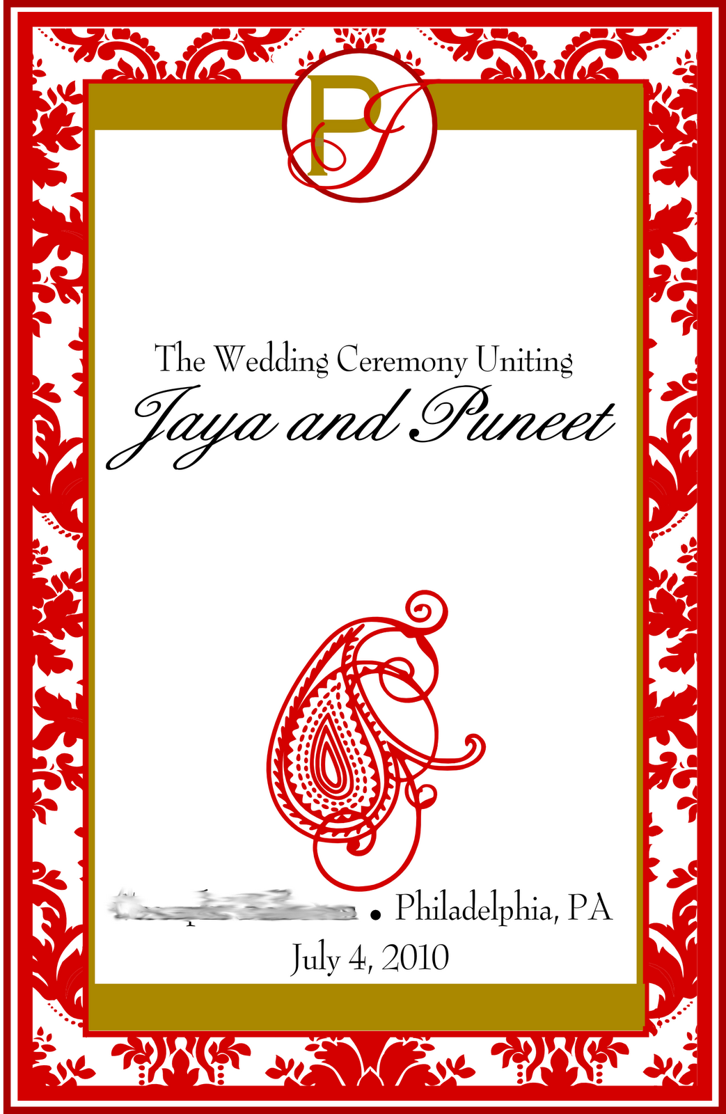 wedding programs cover design