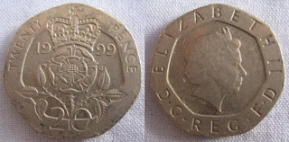 england 20 pence 1999