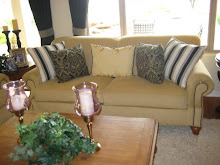 custom sofa w/contrasting pillows