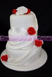 Drapes and roses 3 tier stacked