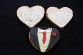 Heart shaped grooms and brides