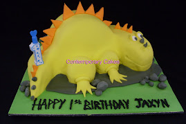 Friendly Dinosaur Cake.