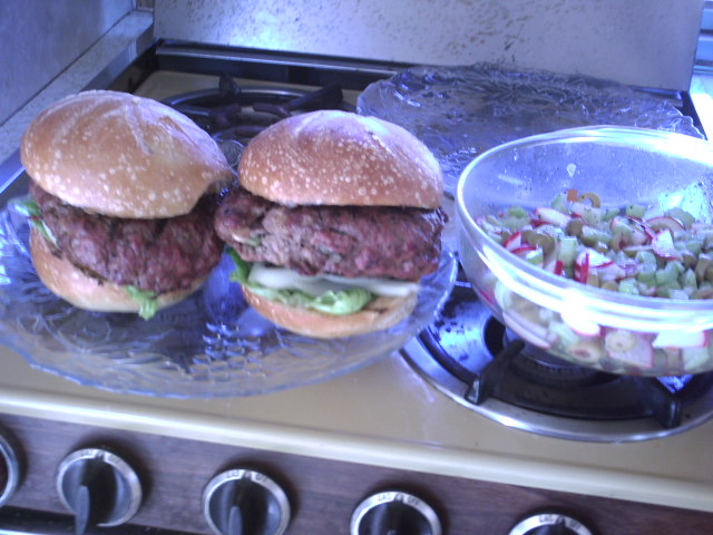 Grilled Gorganzola Stuffed Sirloin Burgers