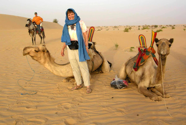 Stephanie with Camels