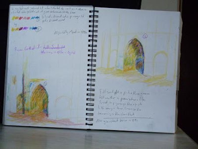 colour study of Monet's Rouen Cathedral