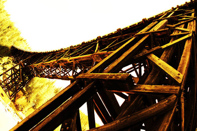 Underneath the Kiskatinaw Bridge in Fort Nelson, British Columbia on the Alaska Highway.