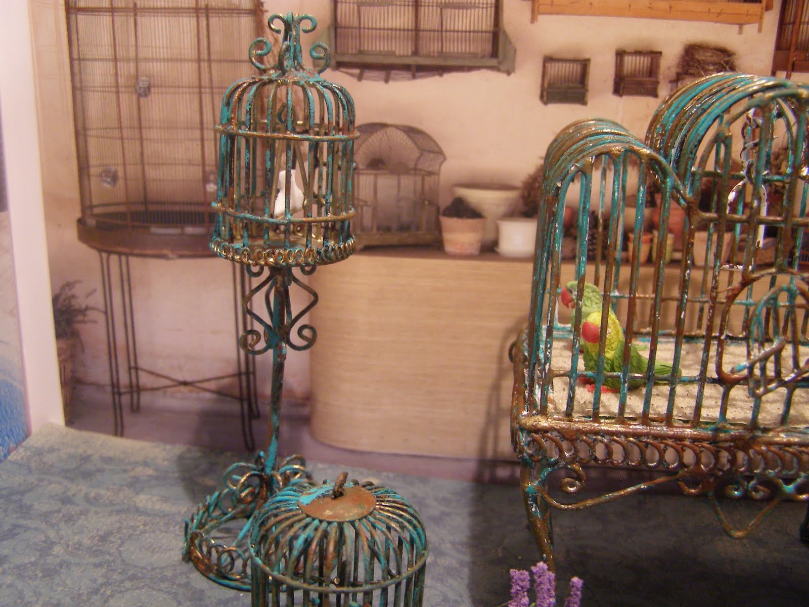 Miniature Dreams Painting birds cages