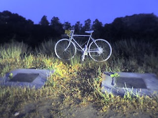 Ghost bike along Stevens Canyon Road, Cupertino, California