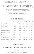 Trade Advertisement of Boxalls Sun Brewery, c1885