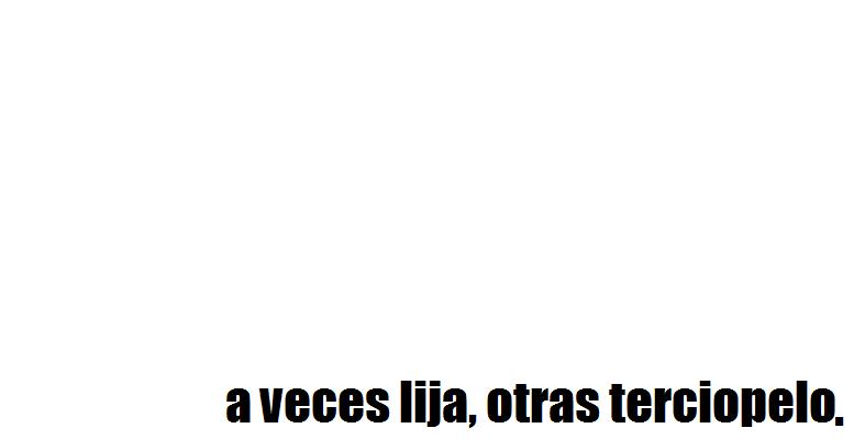a veces lija, otras terciopelo.