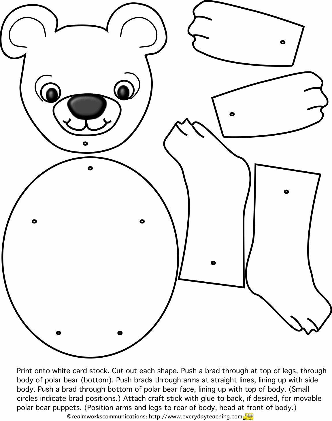 Free Printable Polar Bear Template New Calendar Template Site