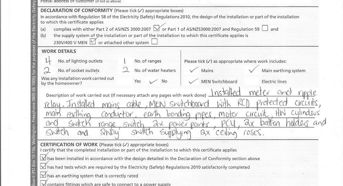 Alford Electric: Electrical Certificate of Compliance (CoC) Alford Electric: Electrical Certificate of Compliance (CoC)