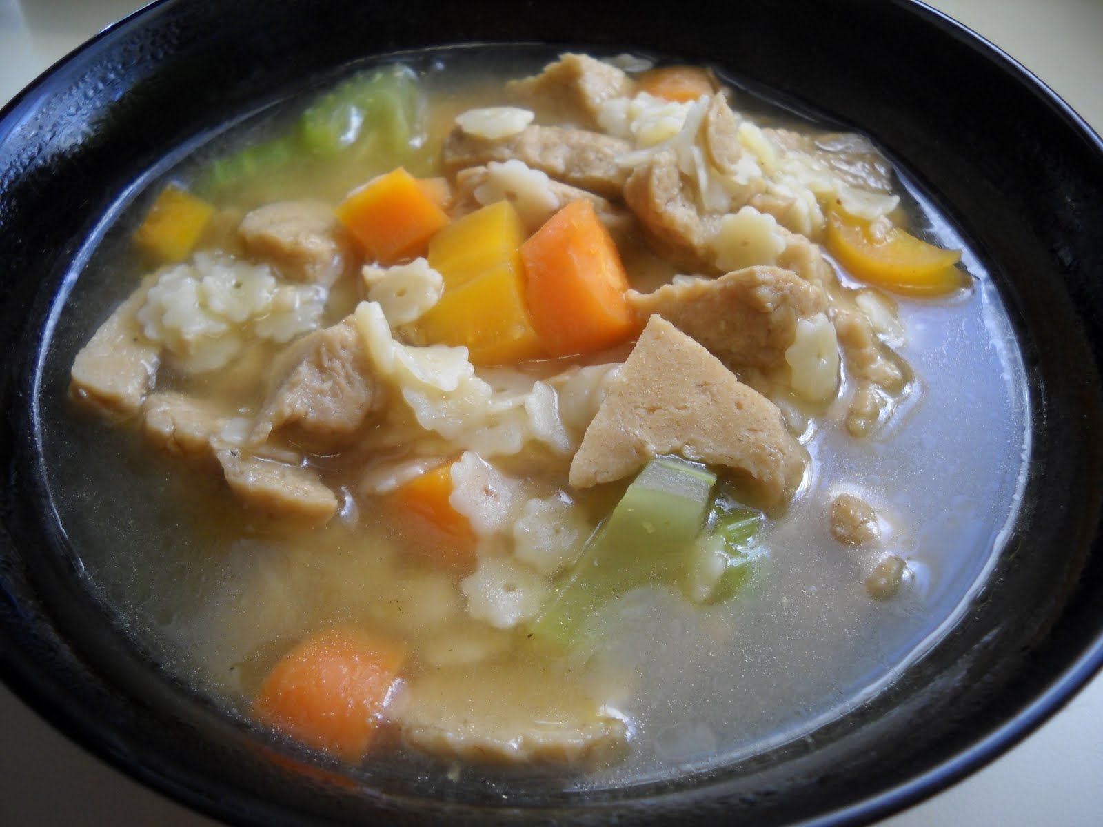 Blessed Vegan Life Seitan Noodle Soup