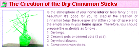 interior design of the creation of the dry cinnamon sticks