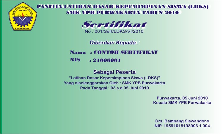 contoh sertifikat