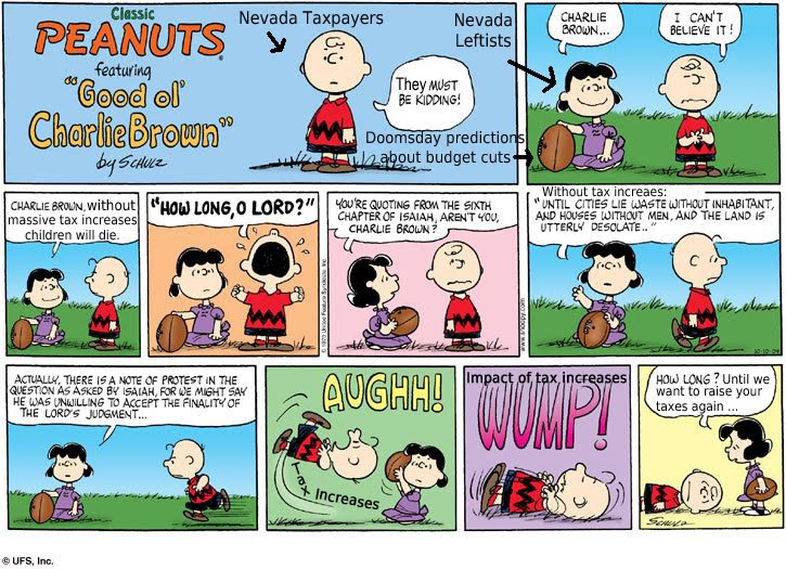 Cartoon Charlie Brown Lucy A Football And Fooling The Public Into Accepting Tax Increases Nevada Policy Research Institute