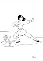 Mulan karate Disney para colorir princesa