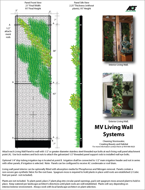 Kevin Songer Living Wall Design Sheet Florida MV Hydroponic Living