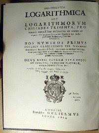 Cover of Henry Briggs' original table of logarithms. Source: Eric's computer museum. Cover of Henry Briggs' original table of logarithms. Source: Eric's computer museum.