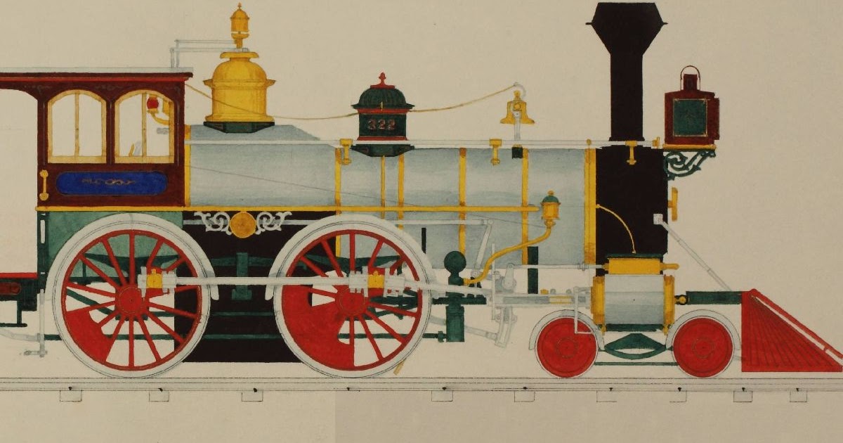 Train Railroad & Locomotive  Prints 03 William Halsey locomotive drawing