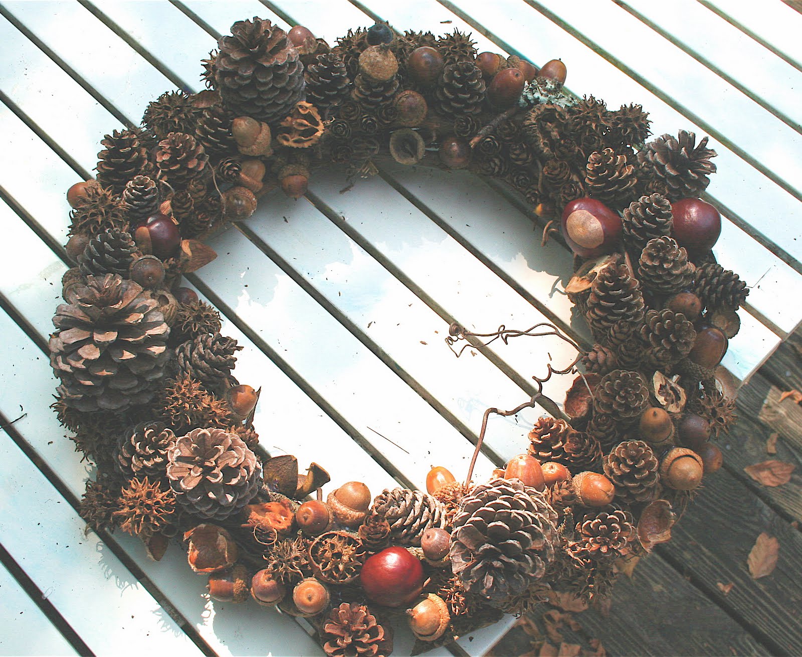 Moment to Moment An autumn wreath and roasted chestnuts