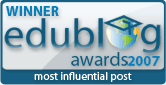 Edu Blog most influential post award