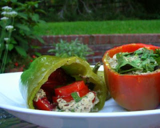 Peppers Stuffed with Fresh Tomatoes & Basil