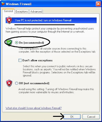 Turn ON Windows Firewall to Protect Your Computer Against Viruses and Worms