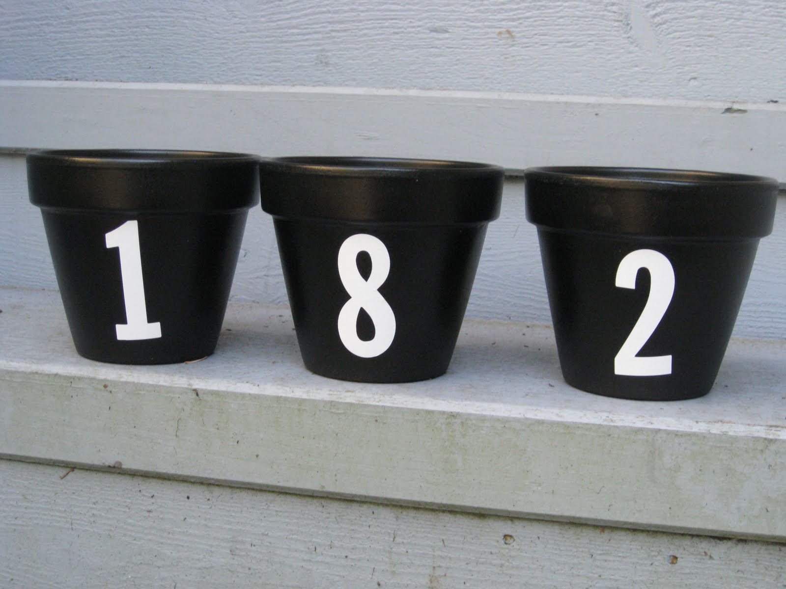little irish house numbered flower pots