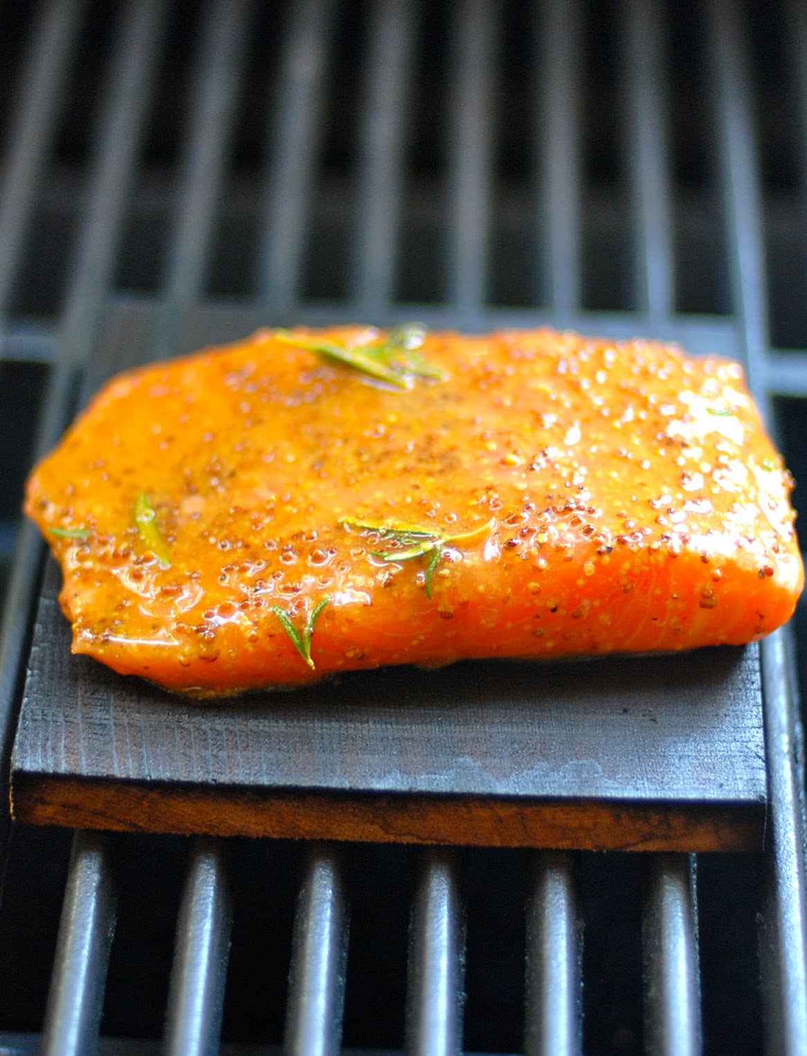 The Enchanted Cook Cedar Plank Salmon with Mustard Soy Glaze