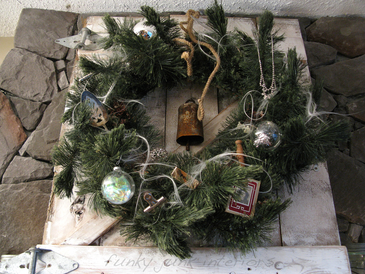 Easy Christmas Junk Decor With An Industrial Rim Wreath Tap