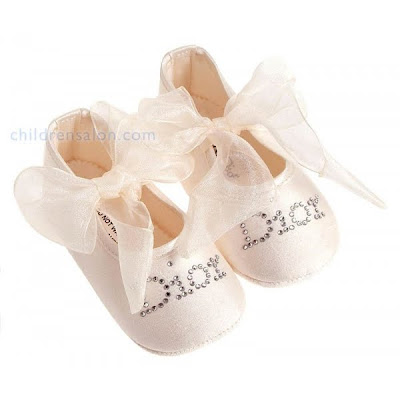 Dior Baby Shoes on Baby Dior Silk Diamonte Ivory Shoes