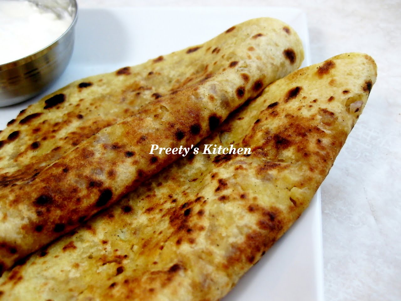 Preety's Kitchen Gobhi Ka Paratha (Indian flat Bread stuffed with Cauliflower)