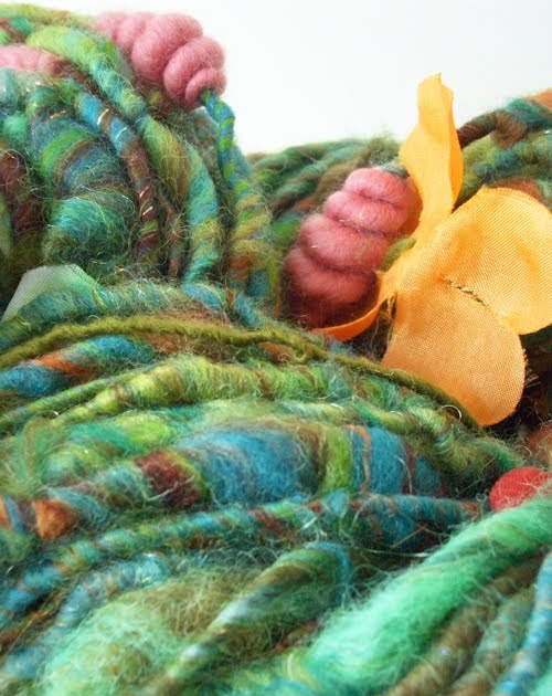 Ginga Squid Verdigis Garden Art Yarn with Flowers!