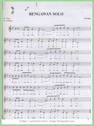 Partitur Lagu-lagu: Lagu Bengawan Solo (Not Angka Not Balok)