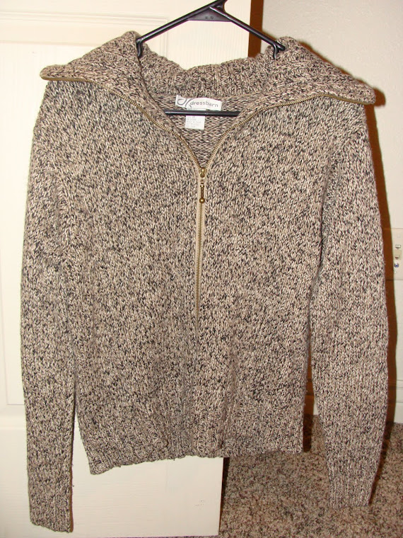Brown Zip up Sweater Warm