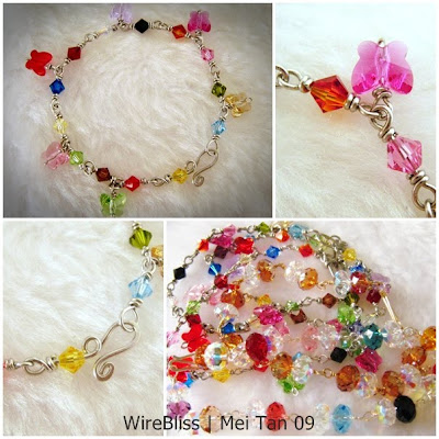 sparkly wire wrapped bracelet wire wrapped sparkly bracelet - Swarovski Crystals