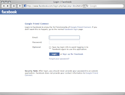 facebook username. The user is then asked for their Facebook username and password on Facebook.
