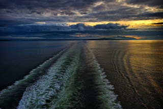 Vancouver Island Sunset & Ferry Wake, October 2009