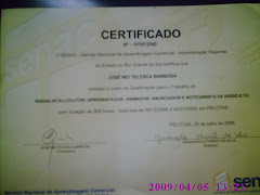 Certificado do Curso de Radialista