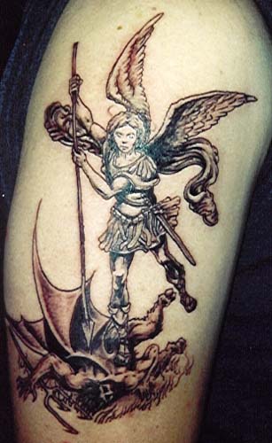 Woman tattoo angel Painting color