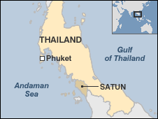 Map of Satun, Thailand