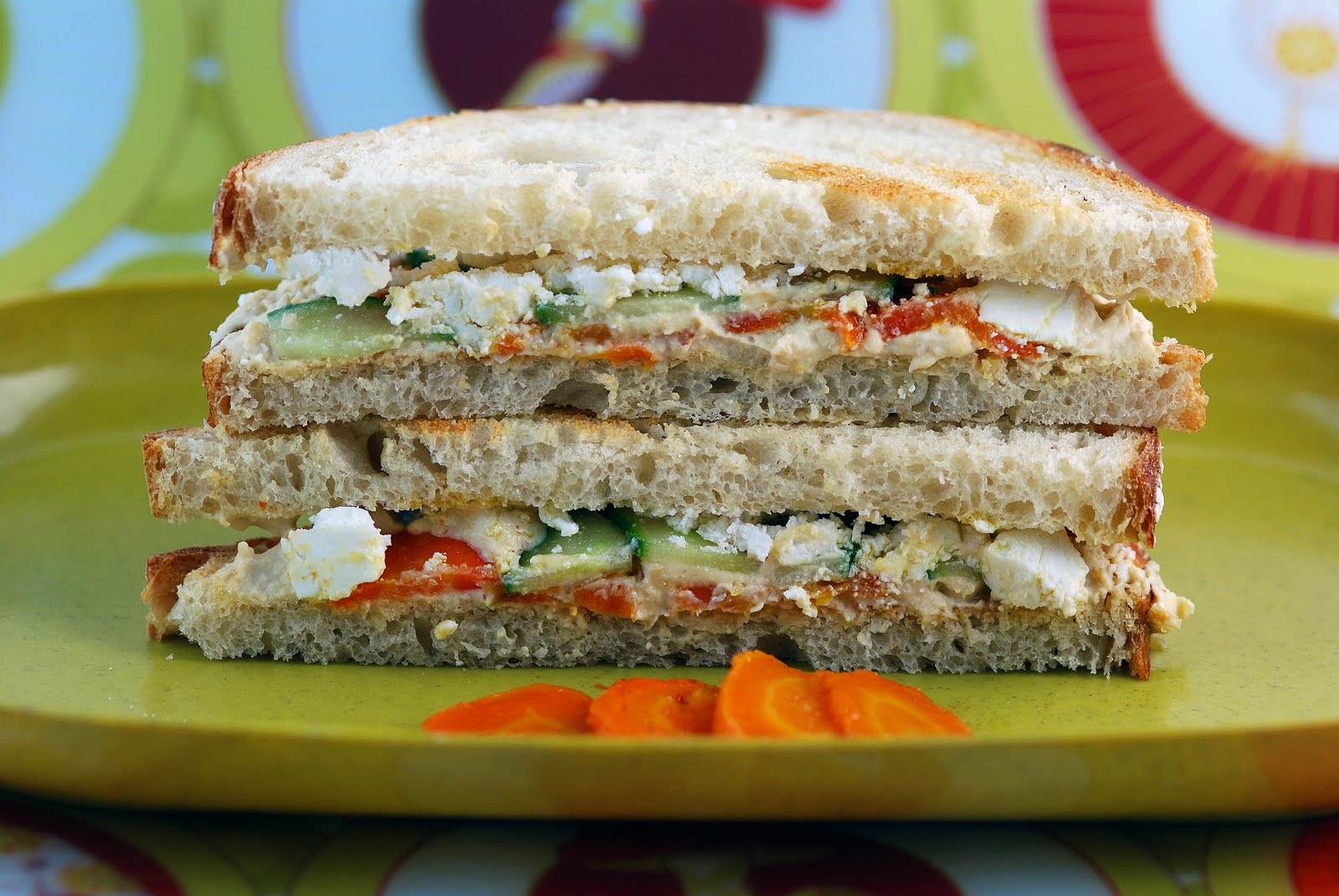 Vegetable Matter Moroccan Carrot and Hummus Sandwich