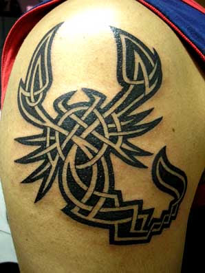 Scorpio symbol tribal tattoo designs