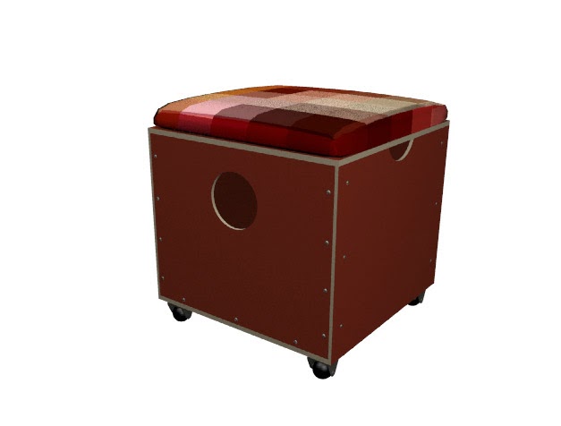 TOCO MADERA: cubo asiento/contenedor