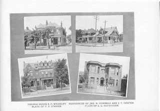 Page from the Architectural Work showing four houses